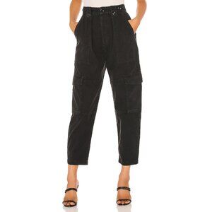 AGOLDE Washed Black MILA UTILITY Balloon Cargo Cropped Barrel Jeans Pants 25